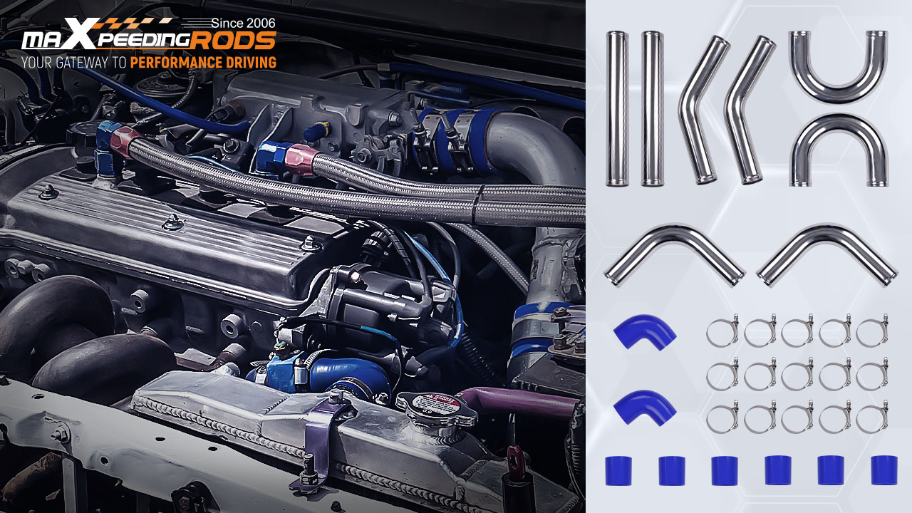 Intercooler Piping Kit Aluminum 2.5 Inch - Kit de tuyauterie d'intercooler turbo en