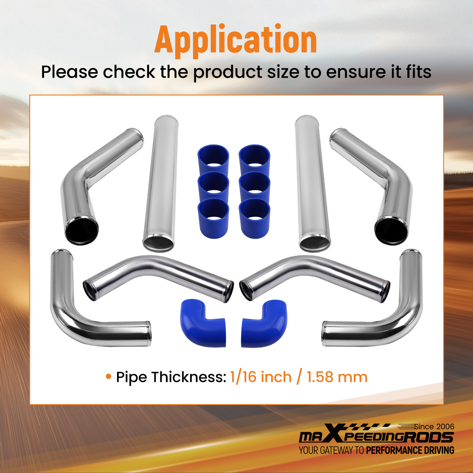 Kit de tuyauterie d'intercoole - Intercooler Piping Kit Aluminum 2.5 Inch avis et prix