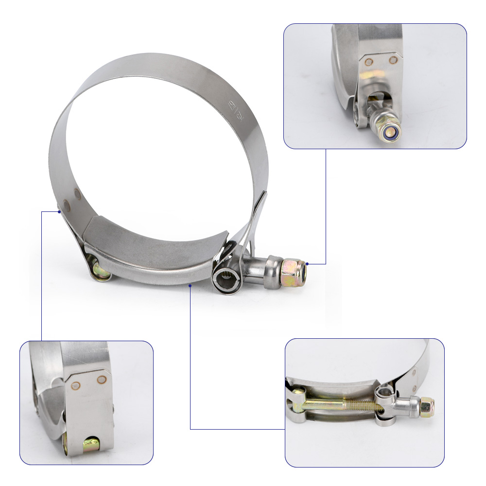 LIZHI-2 pièces/lot) pinces 2.5 - T-Bolt Hose Clamps Stainless Steel Turbo avis et prix