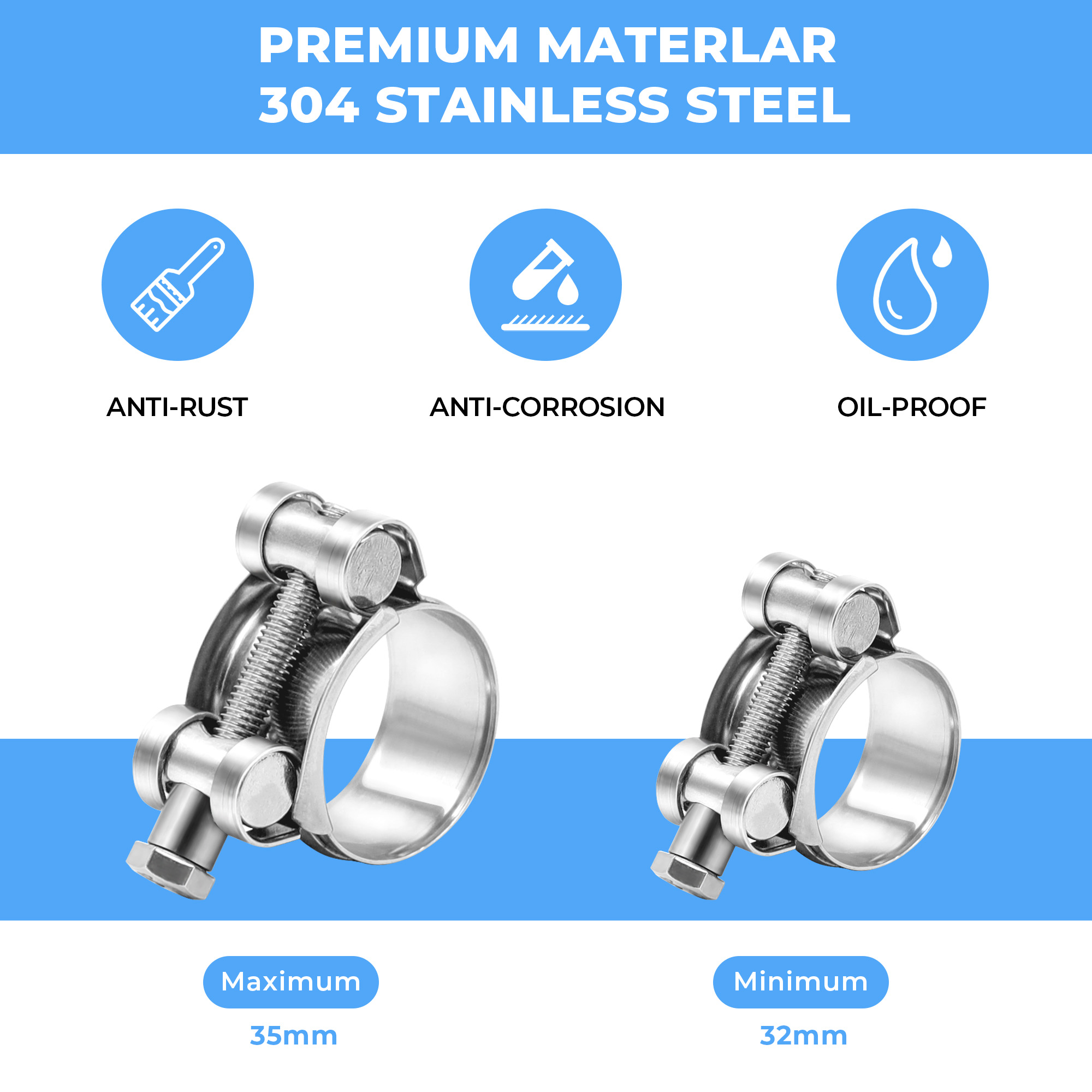 Colliers de Serrage de Tuyau e - T-Bolt Hose Clamps Stainless Steel Turbo avis et prix